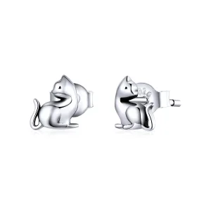 PANDORA típusú huncut cat gombfülbevalók - SCE832 (kép) PANDORA típusú huncut cat gombfülbevalók - SCE832