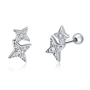 (kép) PANDORA típusú lenyűgöző csillagfény gombfülbevalók - SCE432