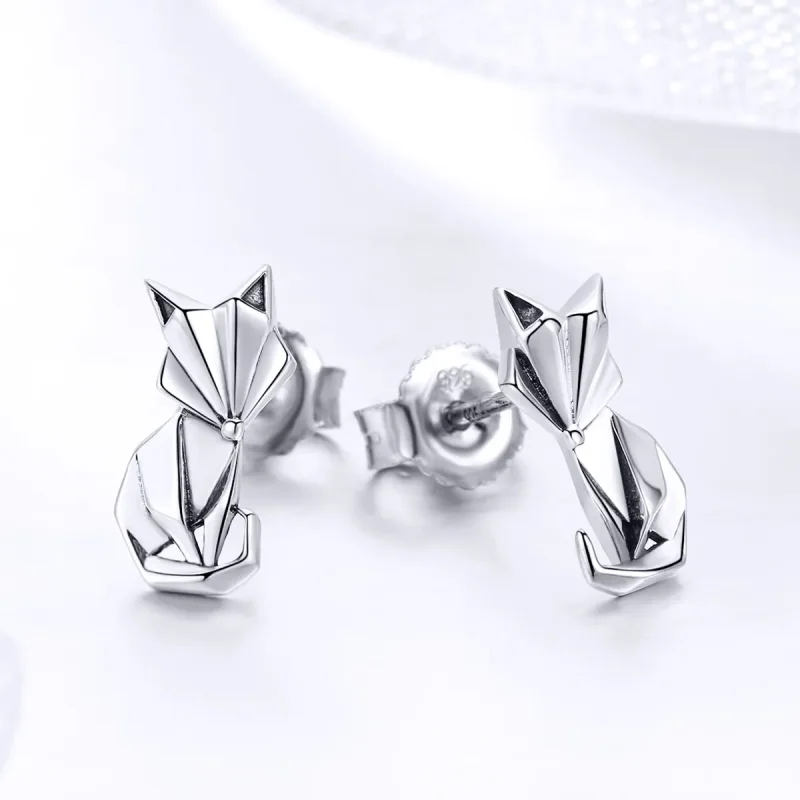 (kép) PANDORA típusú origami róka gombfülbevalók - SCE526 - Megtekintés 3