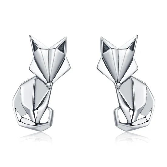 (kép) PANDORA típusú origami róka gombfülbevalók - SCE526