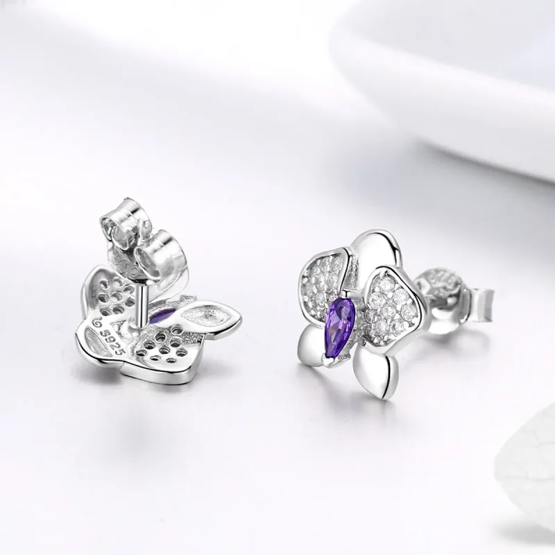 (kép) PANDORA típusú pillangó orchidea gombfülbevalók - BSE036 - Megtekintés 4