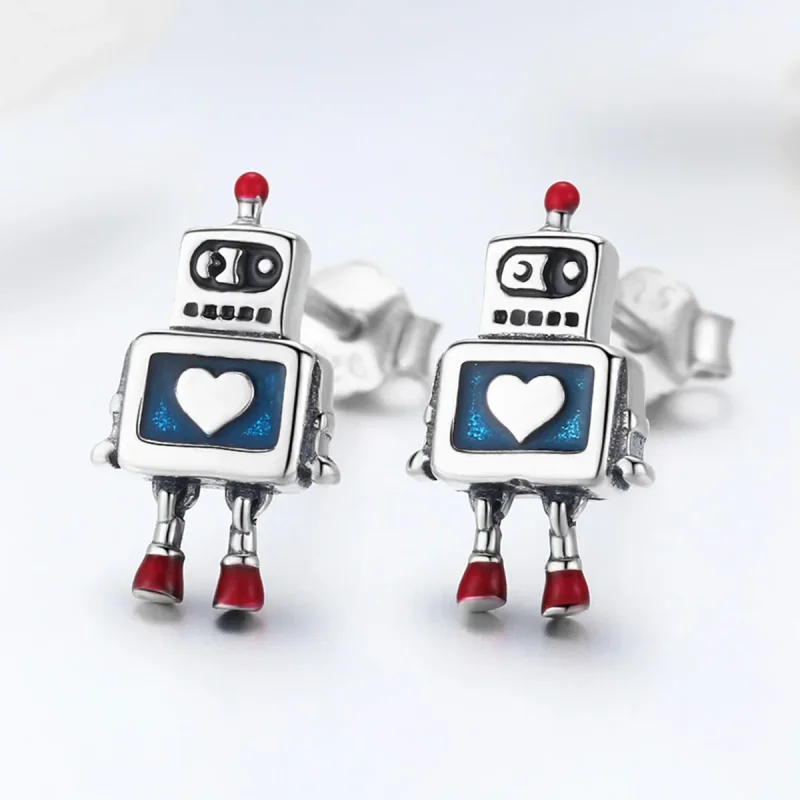 (kép) PANDORA típusú robot gombfülbevalók - SCE477 - Megtekintés 2