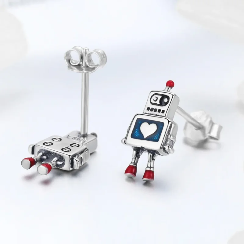 (kép) PANDORA típusú robot gombfülbevalók - SCE477 - Megtekintés 3