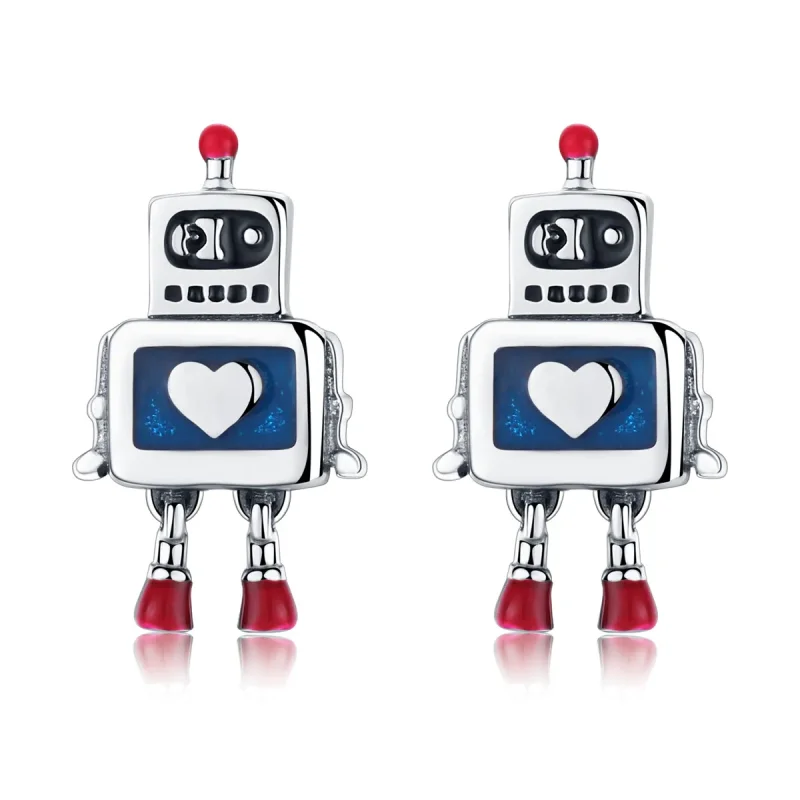 (kép) PANDORA típusú robot gombfülbevalók - SCE477