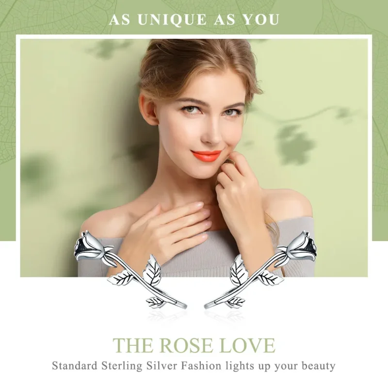 (kép) PANDORA típusú rose love gombfülbevalók - SCE380 - Megtekintés 2