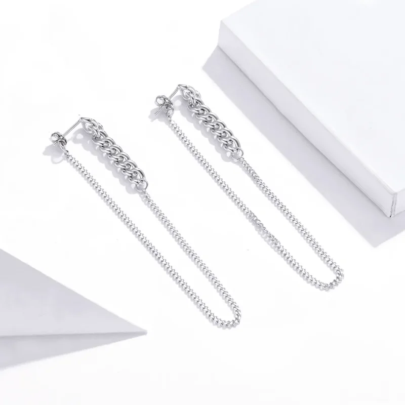 (kép) PANDORA típusú vintage lánc függő fülbevalók - SCE1011 - Megtekintés 3