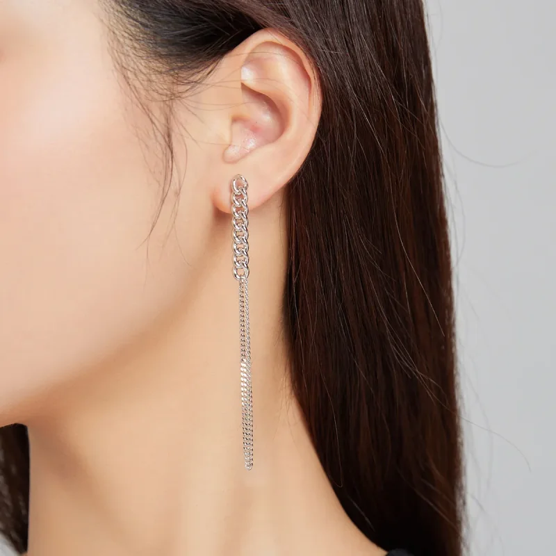 (kép) PANDORA típusú vintage lánc függő fülbevalók - SCE1011 - Megtekintés 5