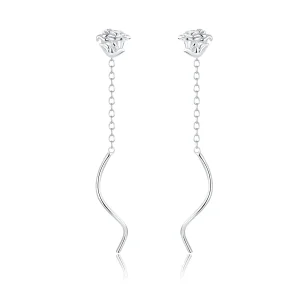 PANDORA típusú Elegáns rózsa függő fülbevalók - BSE441 (kép) PANDORA típusú Elegáns rózsa függő fülbevalók - BSE441