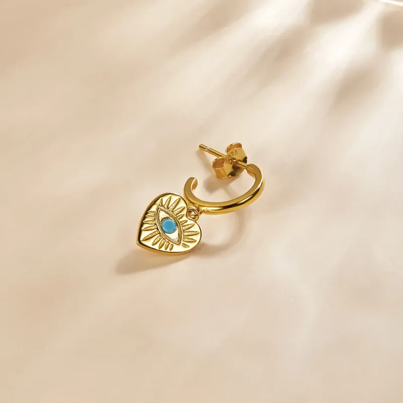 (kép) PANDORA típusú Titokzatos Spanyolország - Lucky Heart függő fülbevalók - SCE1141 - Megtekintés 2