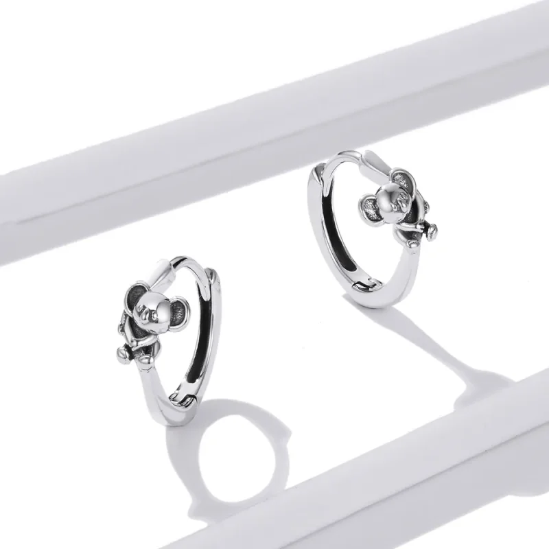 (kép) PANDORA típusú Aranyos Koala Karika fülbevalók - BSE507 - Megtekintés 4
