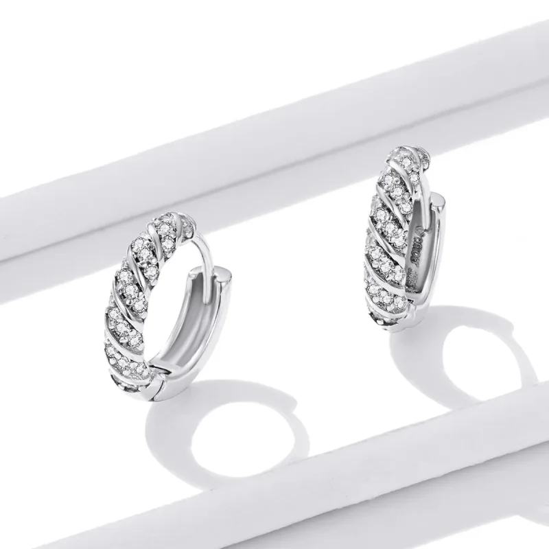 (kép) PANDORA típusú Elegáns nő Karika fülbevalók - BSE512 - Megtekintés 2