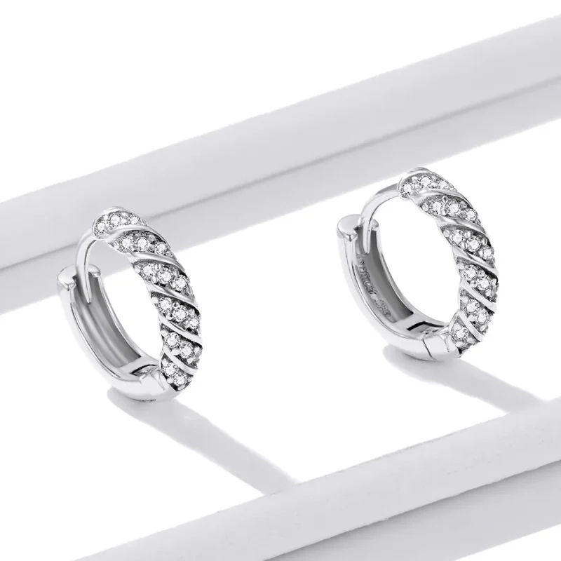 (kép) PANDORA típusú Elegáns nő Karika fülbevalók - BSE512 - Megtekintés 3
