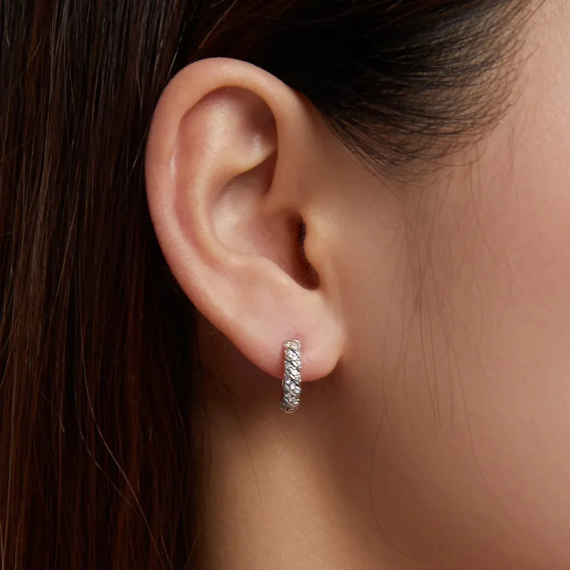 (kép) PANDORA típusú Elegáns nő Karika fülbevalók - BSE512 - Megtekintés 6