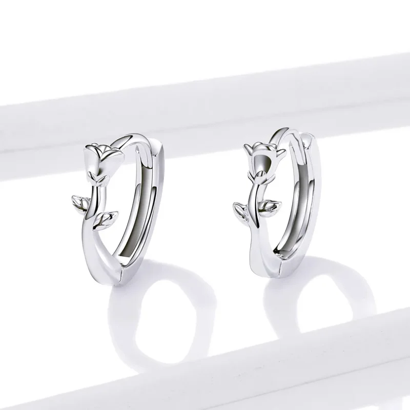 (kép) PANDORA típusú Elegáns rózsa Karika fülbevalók - BSE442 - Megtekintés 3