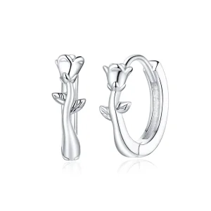 PANDORA típusú Elegáns rózsa Karika fülbevalók - BSE442 (kép) PANDORA típusú Elegáns rózsa Karika fülbevalók - BSE442