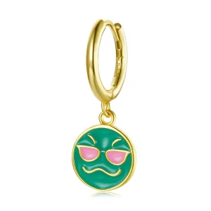 PANDORA típusú Emoji - Menő Karika fülbevalók - SCE1204-B (kép) PANDORA típusú Emoji - Menő Karika fülbevalók - SCE1204-B
