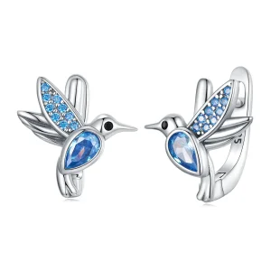 PANDORA típusú Kolibri Karika fülbevalók - SCE1503 (kép) PANDORA típusú Kolibri Karika fülbevalók - SCE1503