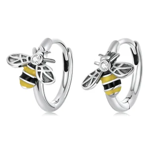 PANDORA típusú Mini méh Karika fülbevalók - SCE1337 (kép) PANDORA típusú Mini méh Karika fülbevalók - SCE1337