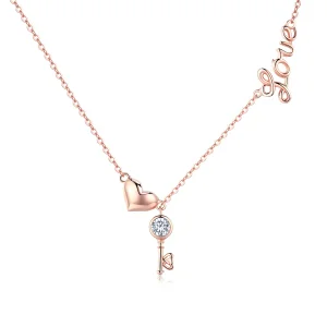 PANDORA típusú a szív kulcsa collier nyaklánc - SCN292 (kép) PANDORA típusú a szív kulcsa collier nyaklánc - SCN292