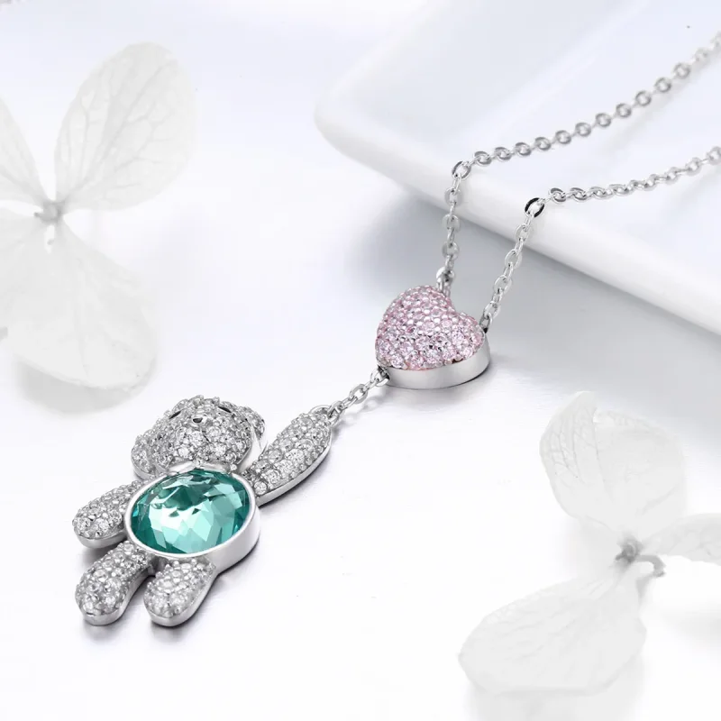 (kép) PANDORA típusú aranyos medve collier nyaklánc - SCN271 - Megtekintés 2