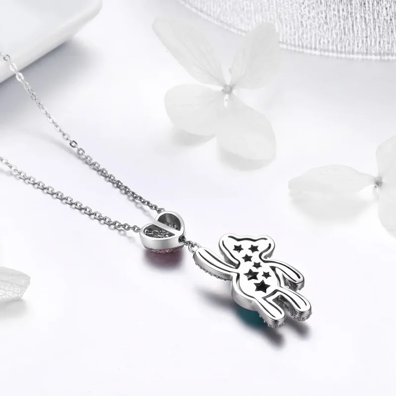 (kép) PANDORA típusú aranyos medve collier nyaklánc - SCN271 - Megtekintés 3