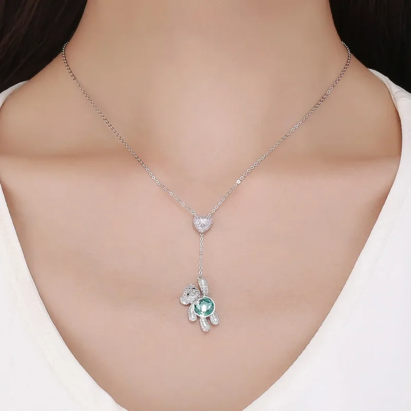 (kép) PANDORA típusú aranyos medve collier nyaklánc - SCN271 - Megtekintés 5
