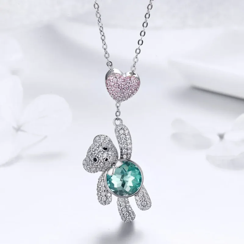 (kép) PANDORA típusú aranyos medve collier nyaklánc - SCN271 - Megtekintés 6