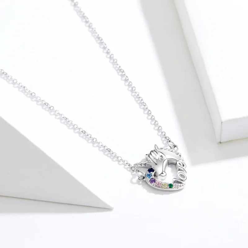(kép) PANDORA típusú aranyos unikornis collier nyaklánc - SCN348 - Megtekintés 3