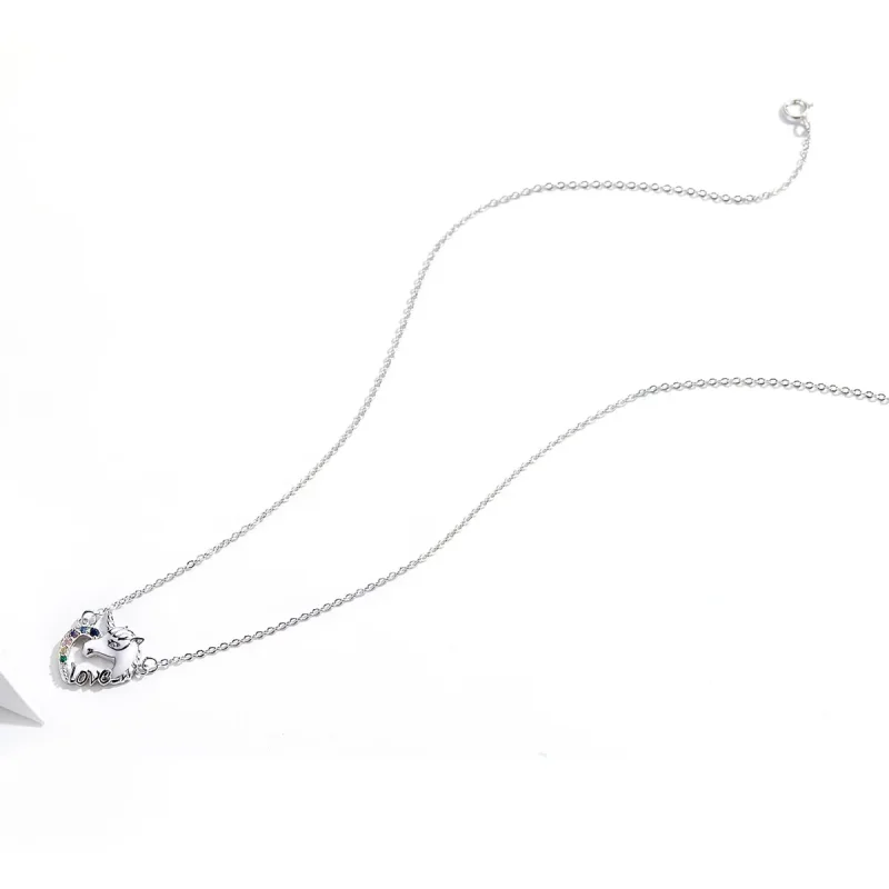 (kép) PANDORA típusú aranyos unikornis collier nyaklánc - SCN348 - Megtekintés 4
