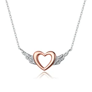 PANDORA típusú bicolor szív szárny collier nyaklánc - BSN162 (kép) PANDORA típusú bicolor szív szárny collier nyaklánc - BSN162