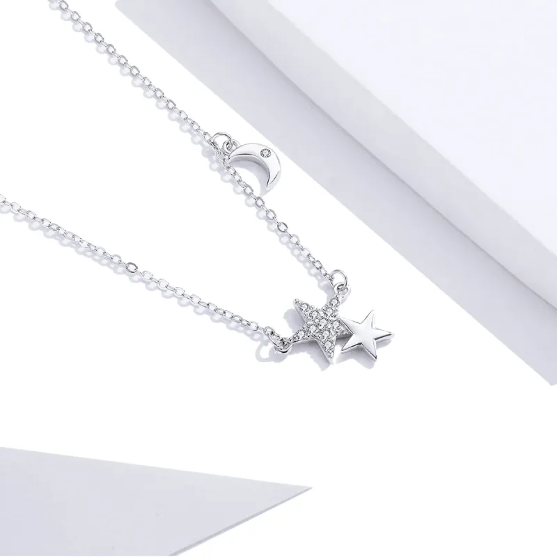 (kép) PANDORA típusú csillagok és hold történetek collier nyaklánc - SCN404 - Megtekintés 2