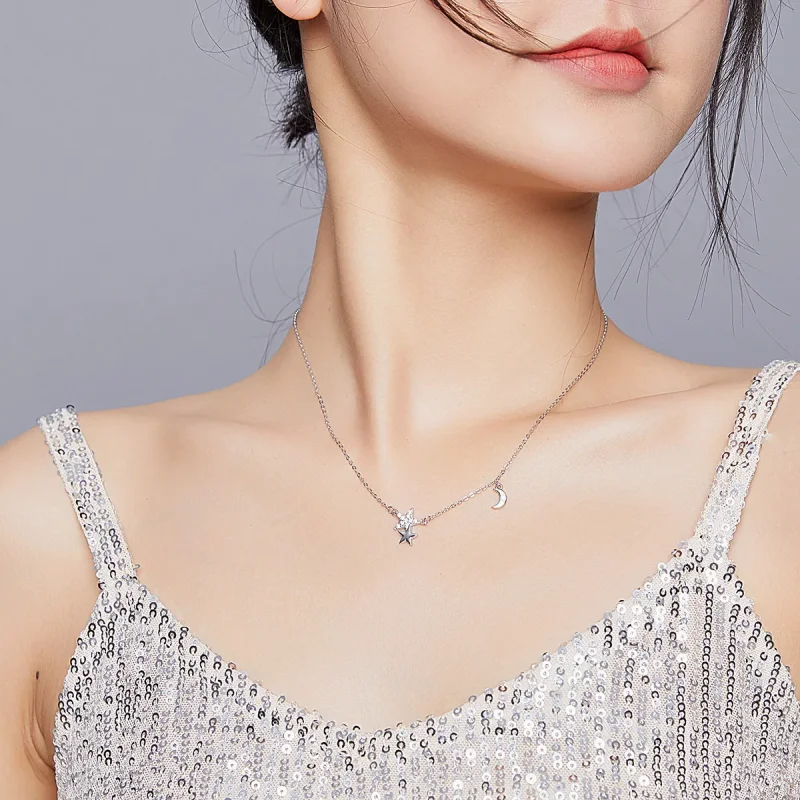 (kép) PANDORA típusú csillagok és hold történetek collier nyaklánc - SCN404 - Megtekintés 6