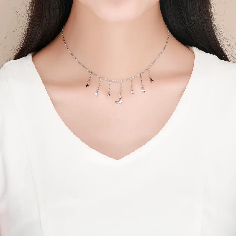 (kép) PANDORA típusú csillagos égbolt collier nyaklánc - SCN301 - Megtekintés 6
