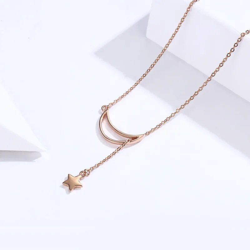(kép) PANDORA típusú csillagos hold collier nyaklánc - SCN108-C - Megtekintés 2