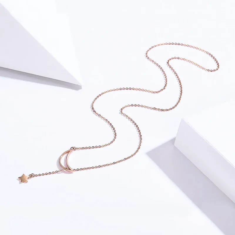 (kép) PANDORA típusú csillagos hold collier nyaklánc - SCN108-C - Megtekintés 3