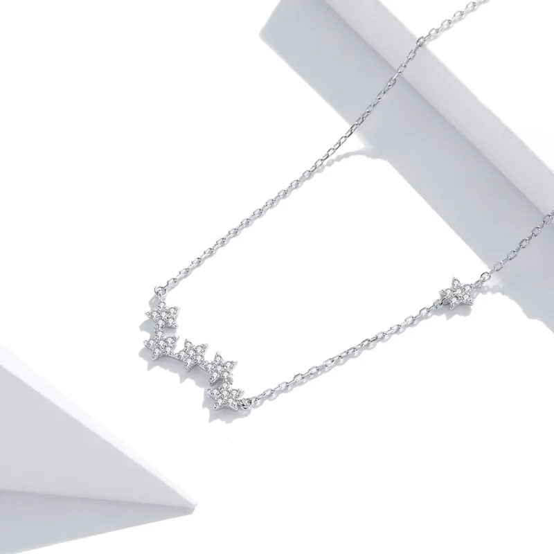 (kép) PANDORA típusú csillogó csillagok collier nyaklánc - SCN419 - Megtekintés 2