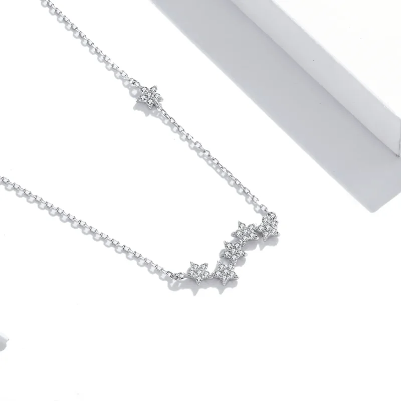 (kép) PANDORA típusú csillogó csillagok collier nyaklánc - SCN419 - Megtekintés 3