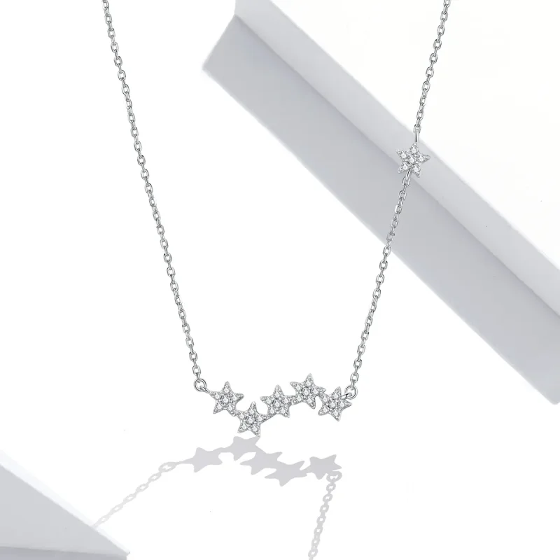 (kép) PANDORA típusú csillogó csillagok collier nyaklánc - SCN419 - Megtekintés 5