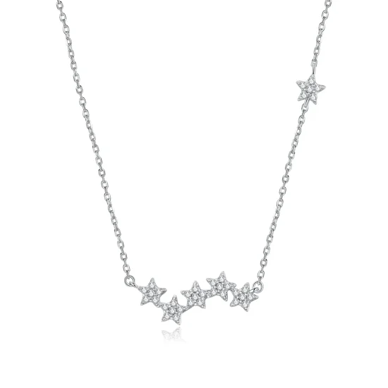 (kép) PANDORA típusú csillogó csillagok collier nyaklánc - SCN419