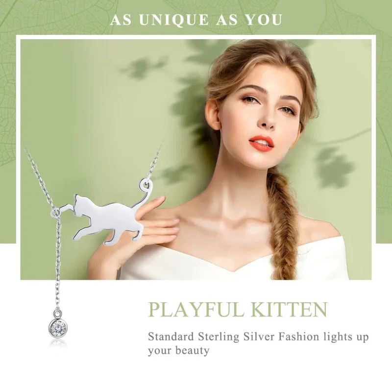(kép) PANDORA típusú csintalan cica collier nyaklánc - SCN232 - Megtekintés 2