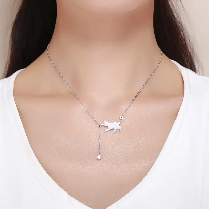 (kép) PANDORA típusú csintalan cica collier nyaklánc - SCN232 - Megtekintés 5