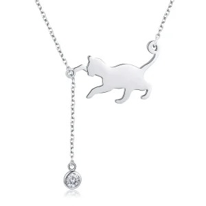 (kép) PANDORA típusú csintalan cica collier nyaklánc - SCN232