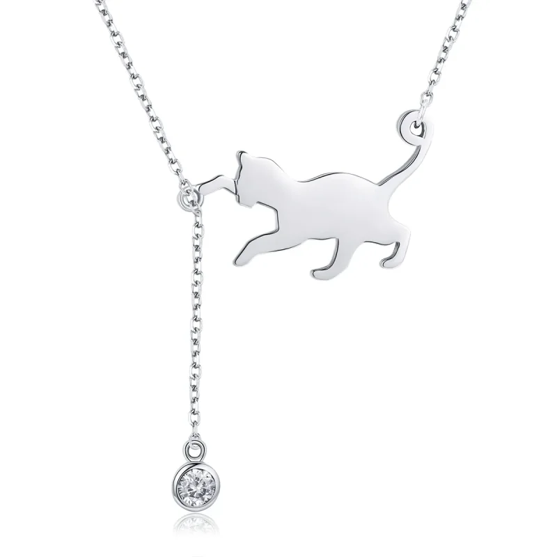 (kép) PANDORA típusú csintalan cica collier nyaklánc - SCN232