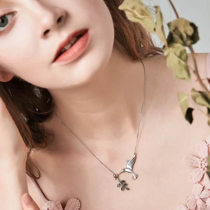 (kép) PANDORA típusú üdvözlet a kolibriktől collier nyaklánc - SCN217 - Megtekintés 2
