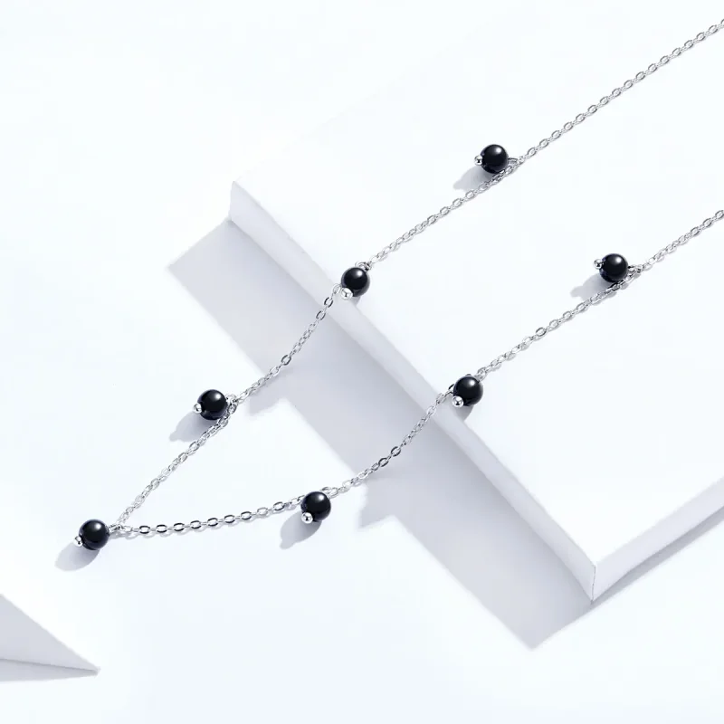 (kép) PANDORA típusú fekete kristály collier nyaklánc - SCN392 - Megtekintés 4