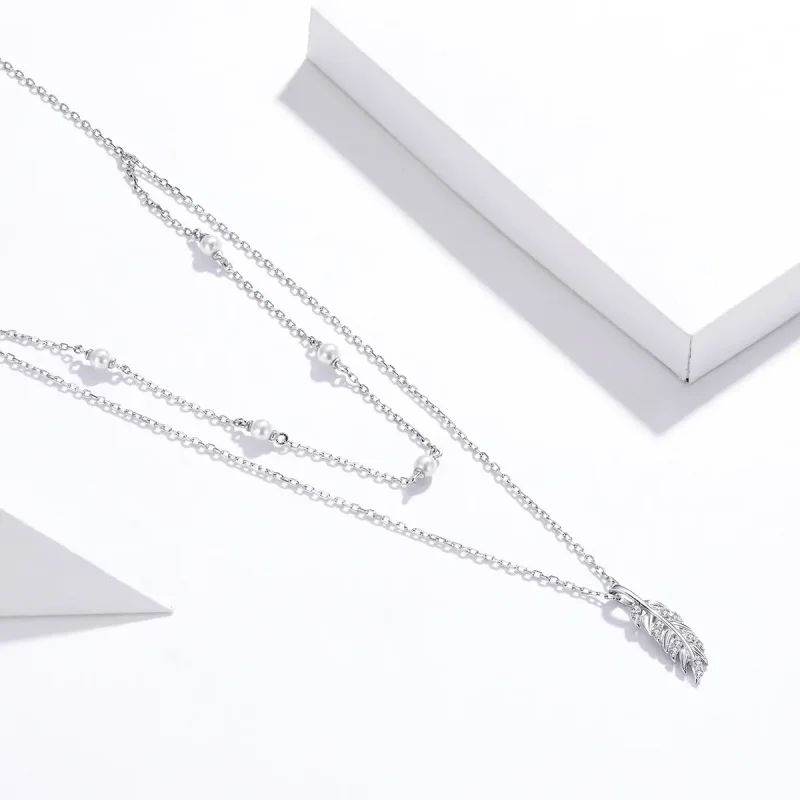 (kép) PANDORA típusú fényes búza collier nyaklánc - BSN208 - Megtekintés 2