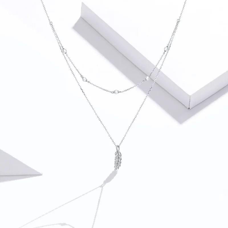 (kép) PANDORA típusú fényes búza collier nyaklánc - BSN208 - Megtekintés 5