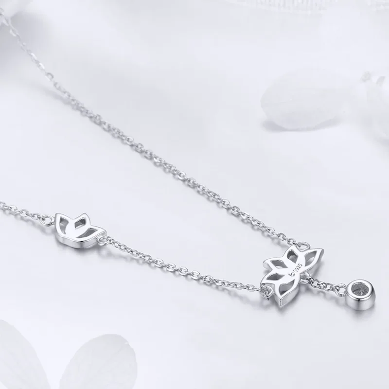 (kép) PANDORA típusú friss lótusz collier nyaklánc - BSN012 - Megtekintés 2