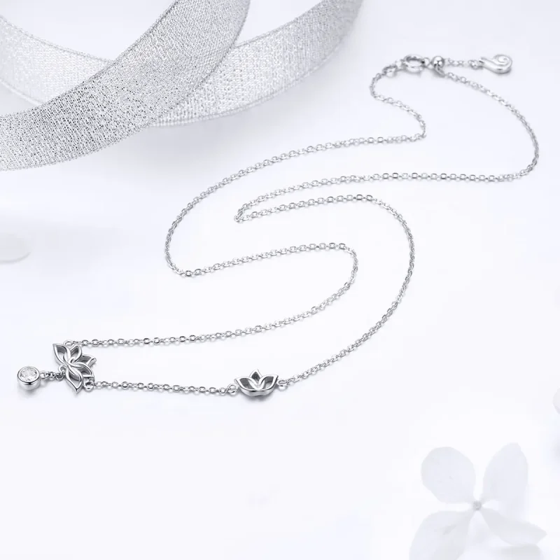 (kép) PANDORA típusú friss lótusz collier nyaklánc - BSN012 - Megtekintés 3