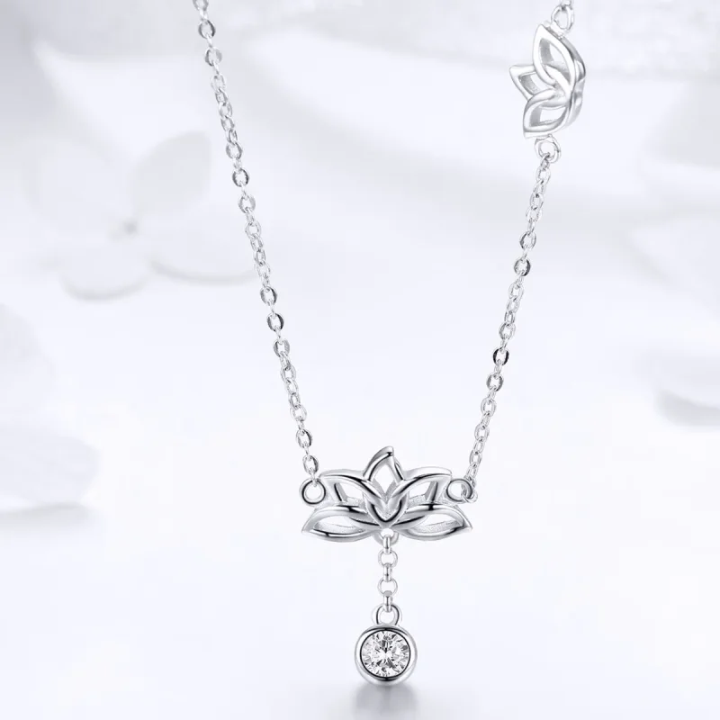 (kép) PANDORA típusú friss lótusz collier nyaklánc - BSN012 - Megtekintés 4